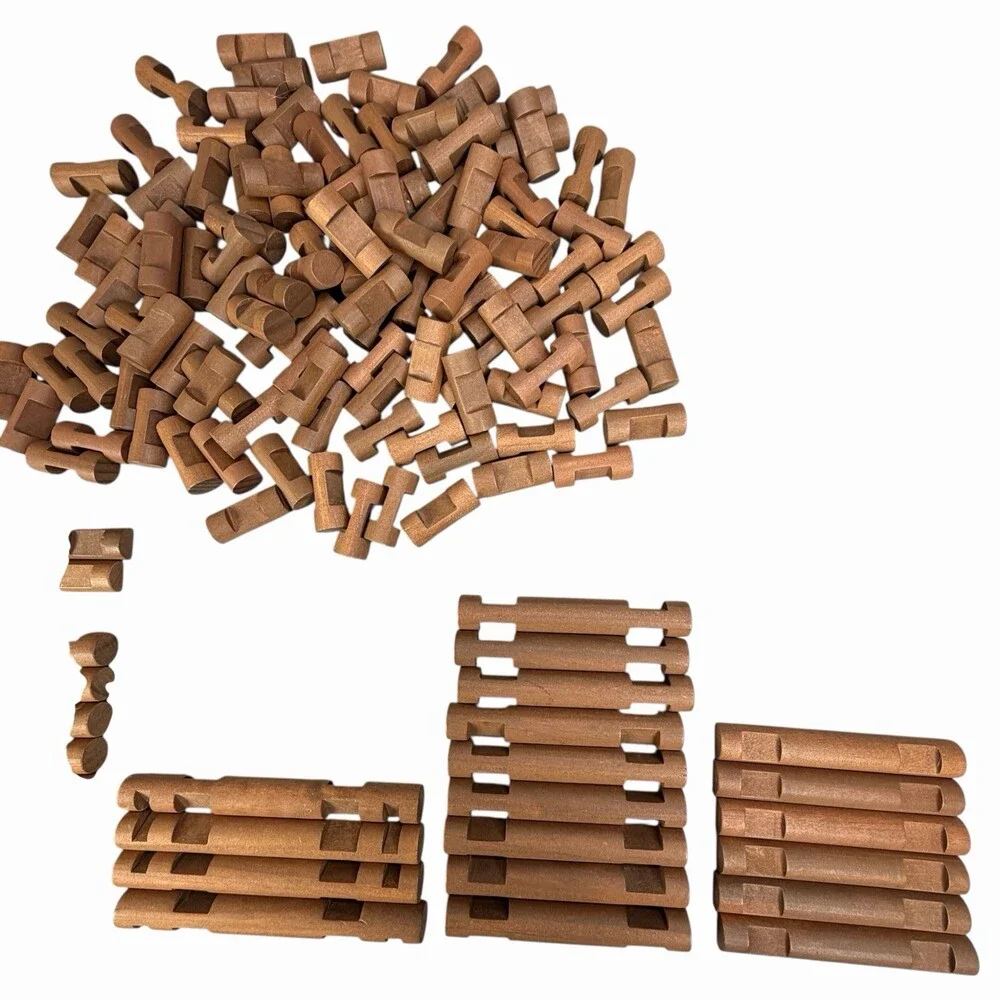 Lincoln Logs 162 Piece Mixed Set Wooden Building Toy Cabin Plus 20 Random Blocks - Picture 5 of 7